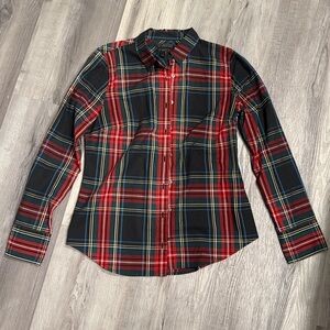 J. Crew Women's Red and green Plaid Blouse